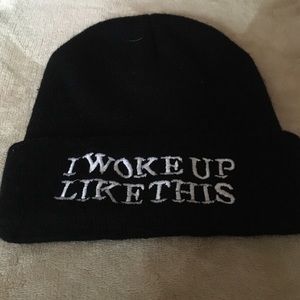 "I Woke Up Like This" beanie
