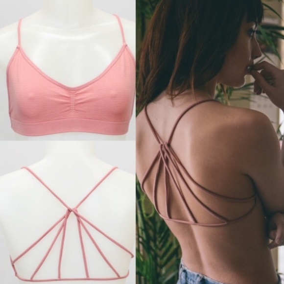 Strappy Back Bralette - Dusty Rose - Picture 4 of 4