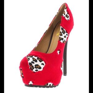 YANG57 RED BROWN LEOPARD HEEL