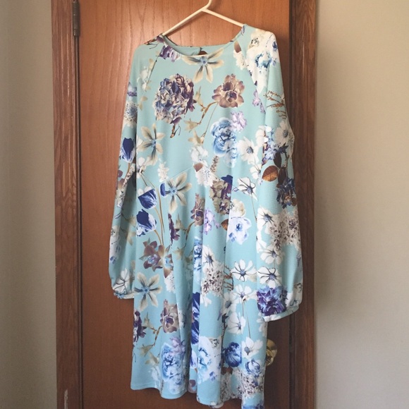 Asos skater dress with open back in floral print