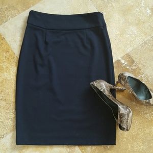 Navy pencil skirt