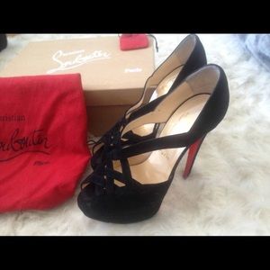 Lady Corset Suede Peep-toe pump