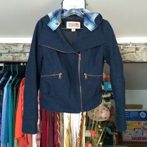 Navy Wool Bomber Jacket