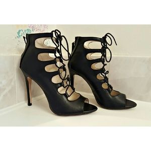NOW AVAILABLE~Zara Leather Lace Up Heels~