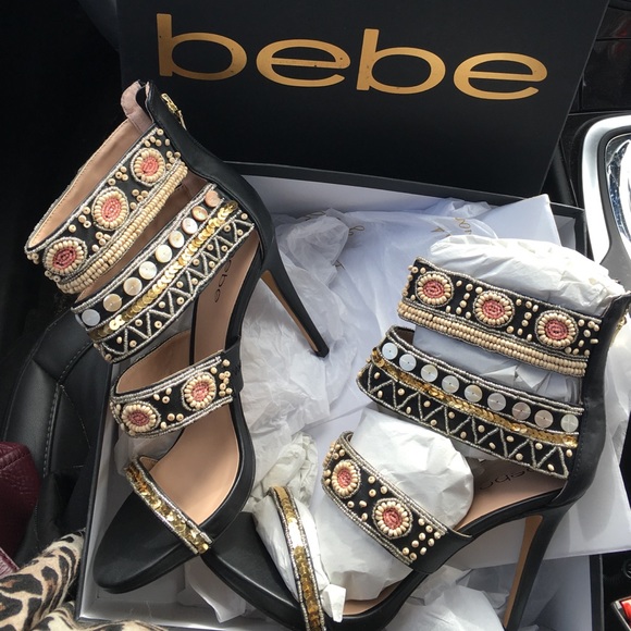 bebe Shoes - Embellished black heels