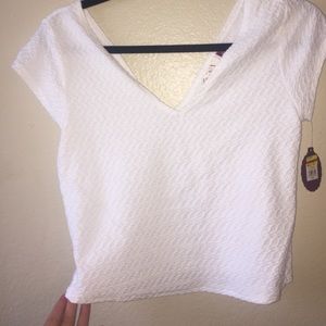 White V Neck Crop!