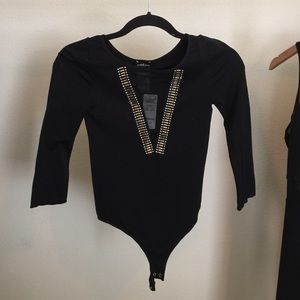 BEBE- Longsleeve Black Bodysuit