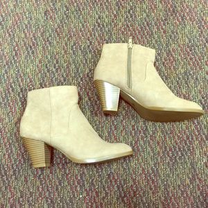 Tan heeled booties