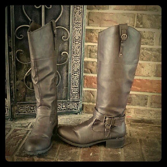 Brown riding boots