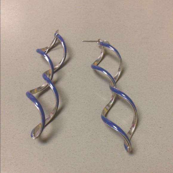 Old Navy Blue Spiral Earrings