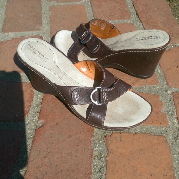 Rockport Brown Slip On Sandals