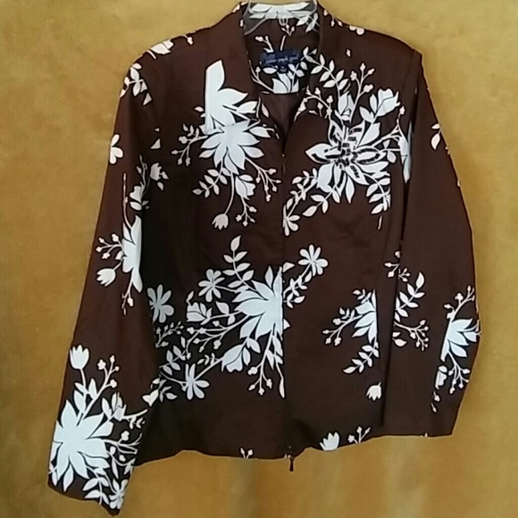 Susan graver double zip brown / white jacket