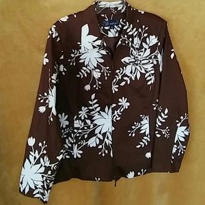 Susan graver double zip brown / white jacket