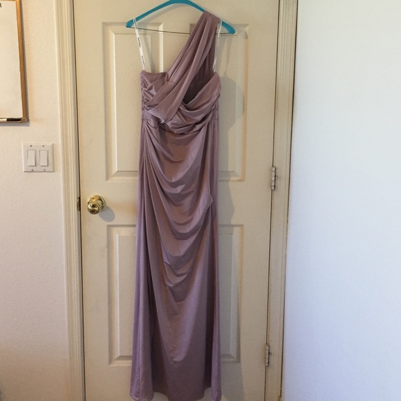 David's Bridal Long One Shoulder Gown Sz 10