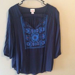 Blue casual dress shirt