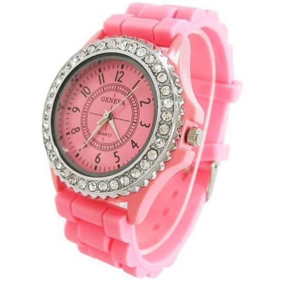 Pink Watch with Diamonds