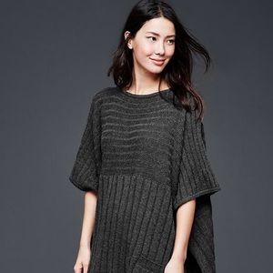 Gap Womens ribbed sweater popover. Charcoal gray.
