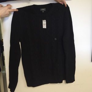 Black men's Express cable knit sweater