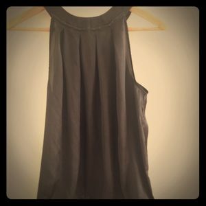 Gray silky CK blouse, nice neck detail