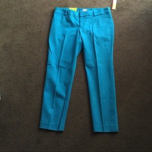 Teal/Aqua Blue Ankle Crop pants.