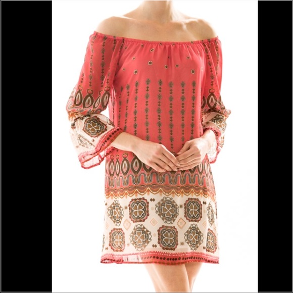 Paisley Bell Sleeve Dress NWT