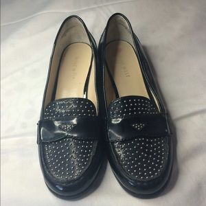 Nine West Black Studded Loafers