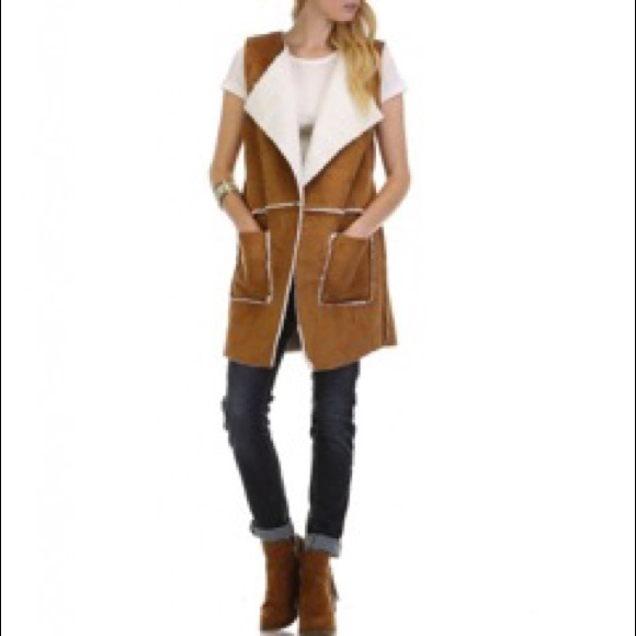 Vintage boho faux suede vest