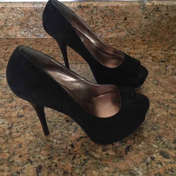 Black High open toe Pumps