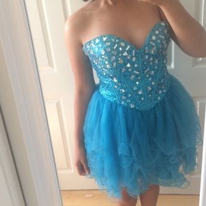 Teal Bedazzled Dress