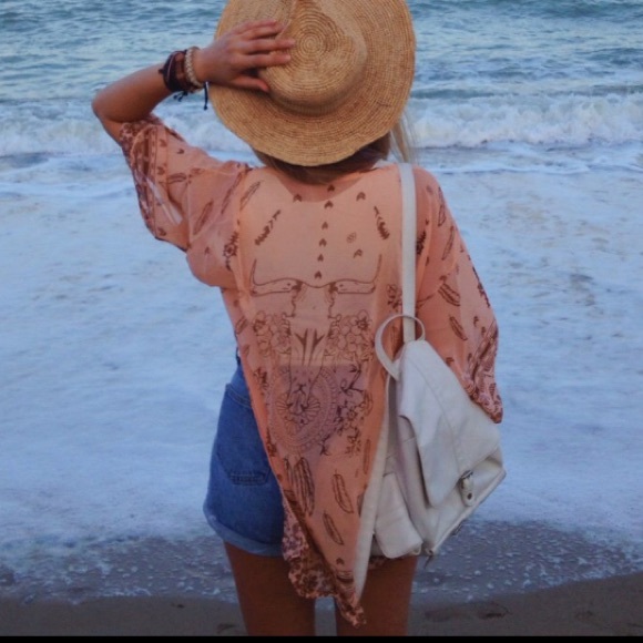 Preorder- Pink kimono cardigan - Picture 2 of 4