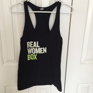 "Real Women Box" workout tank