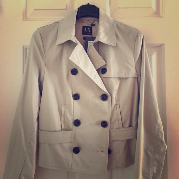 Armani Exchange Cropped Trench Coat Jacket