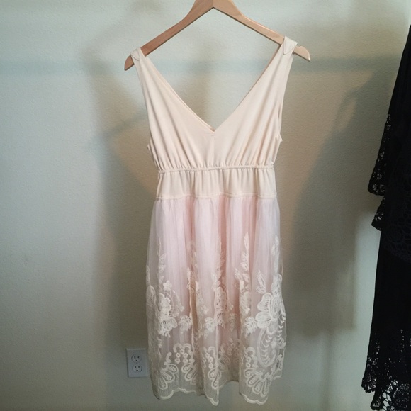 American Rag Cream lace and tulle dress