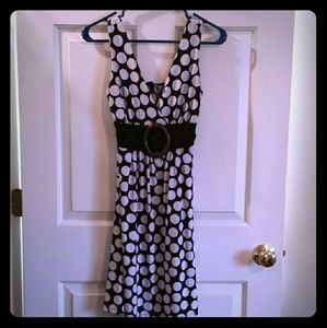 Brown and White Polka Dot Dress