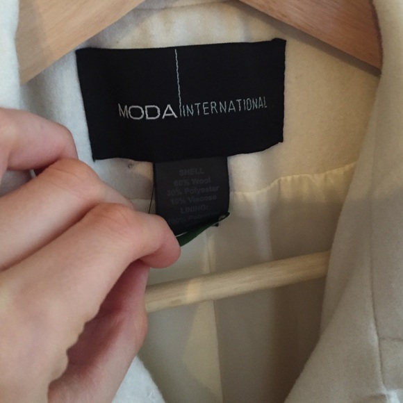 Moda International Winter White Wool Coat - Picture 2 of 4