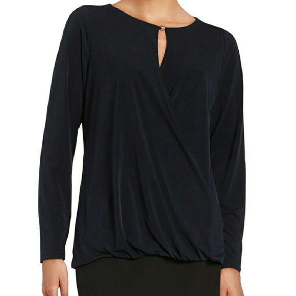 Ivanka Trump Keyhole Black Blouse