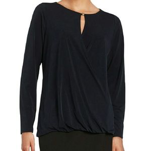 Ivanka Trump Keyhole Black Blouse