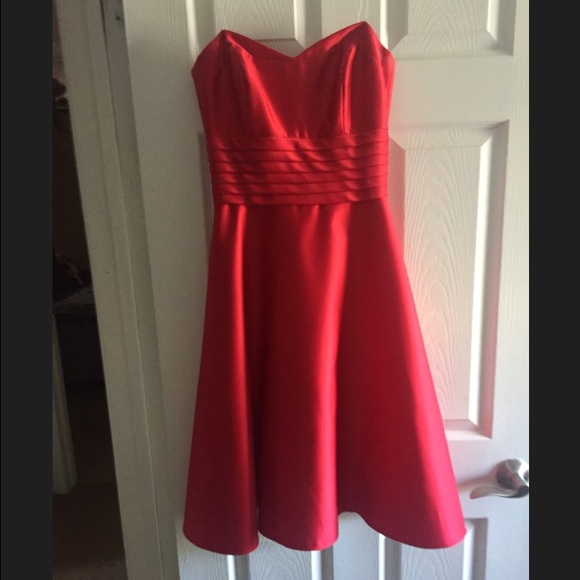Beatiful ABS Allen Schwartz red satin A-line dress