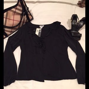 NWT Loft black silk blouse