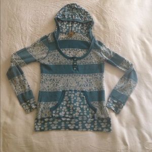 Light blue and white hoodie