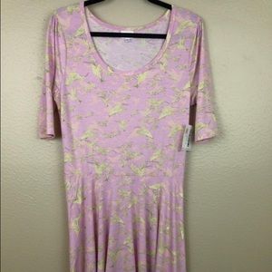 LuLaRoe Nicole dress hummingbird print XL
