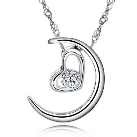 Half moon heart necklace