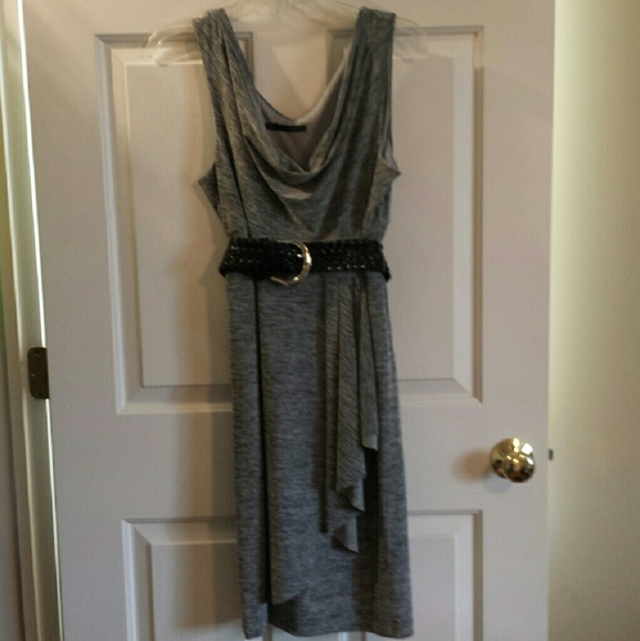 Grey Dress with Belt