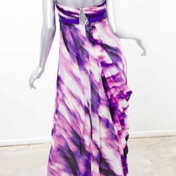 BCBGMAXAZRIA Silk Chiffon Strapless Maxi Dress - Picture 4 of 4