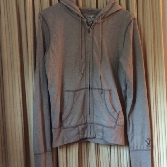 American eagle light brown zip up