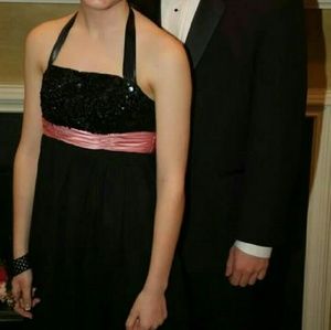 Black and Pink Prom Dress