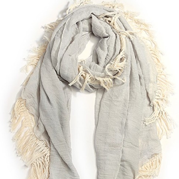 Brooke Gray Fringe Scarf