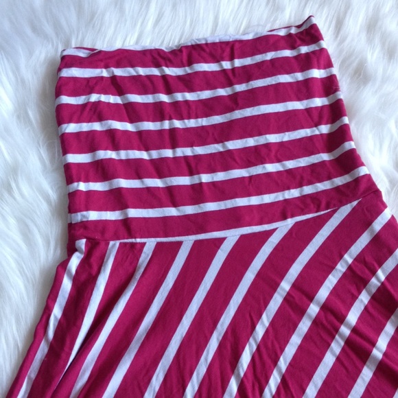 Bebe Strapless Striped Hi-Lo Dress - Picture 2 of 4
