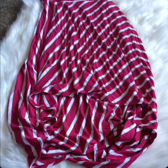 Bebe Strapless Striped Hi-Lo Dress - Picture 3 of 4