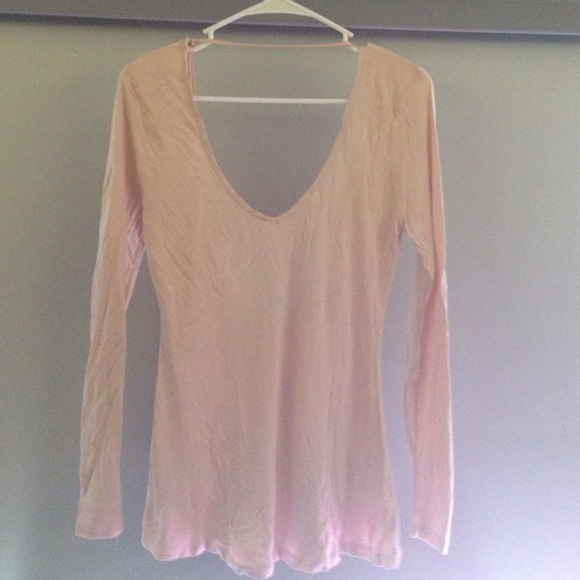 Baby pink never worn long sleeve backless top